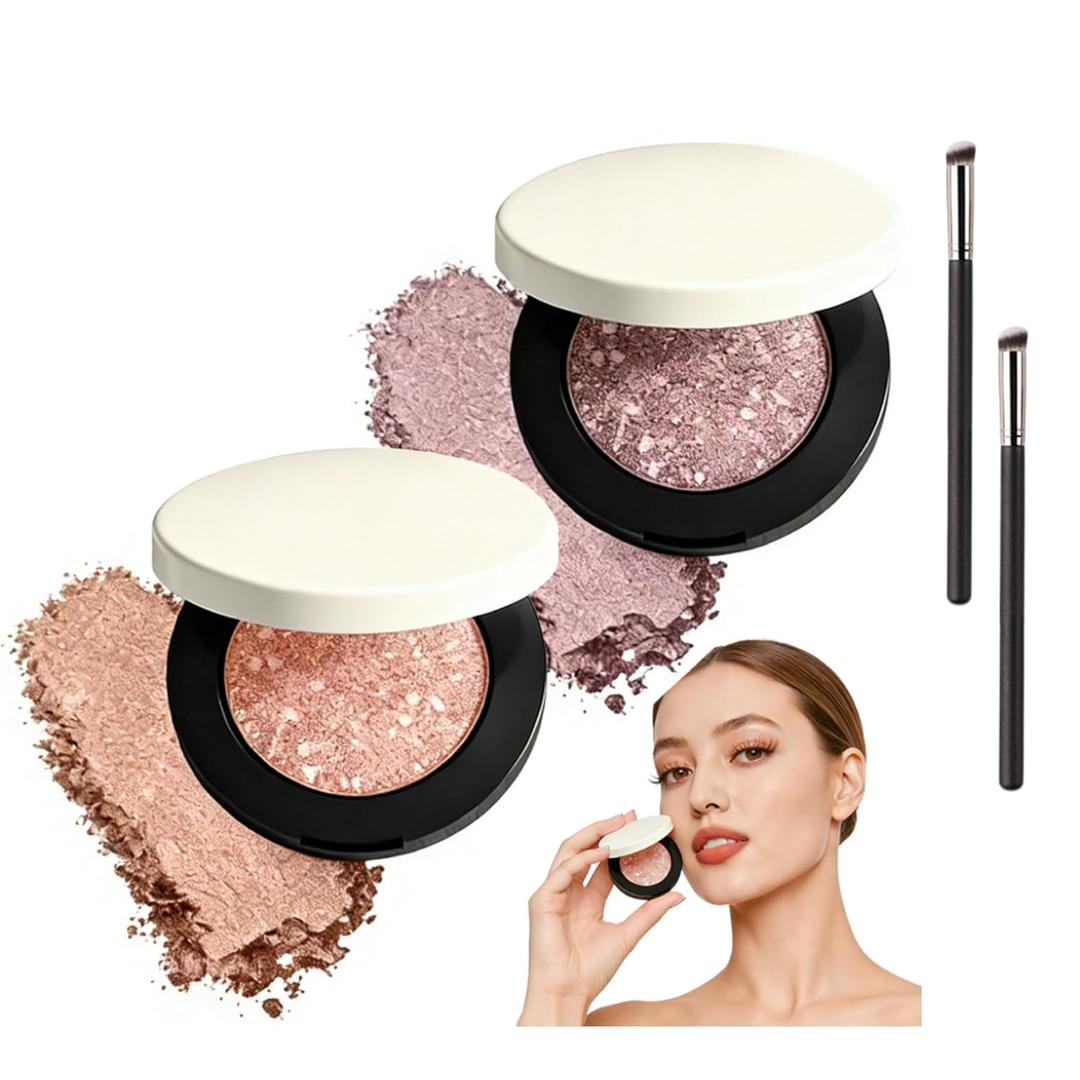 Multicolor Metallic Eyeshadow, 2026 New Multi Chromatic Shimmer Eyeshadow, Buildable Eye shadow Palette for Daily Makeup, High Pigment Eye shadow for All Skin Tones (2Pcs, 01+02)