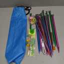 Weabetfu 65 Pcs Aluminum Metal Knitting Needle Set, Colored Straight Single Pointed Knitting Needles, 12 Size 2.5mm-10mm, 10 Inch Length for Handmade DIY Knitting with Knitting Accessories