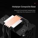 PCCOOLER CPU Air Cooler with Digital Display, Non-RGB Version, 4 Heat Pipes, High-Performance Quiet Tower Cooler, LGA 115X/1200/1700/1851, AM4/AM5 (CPS RT400 Digital BK)