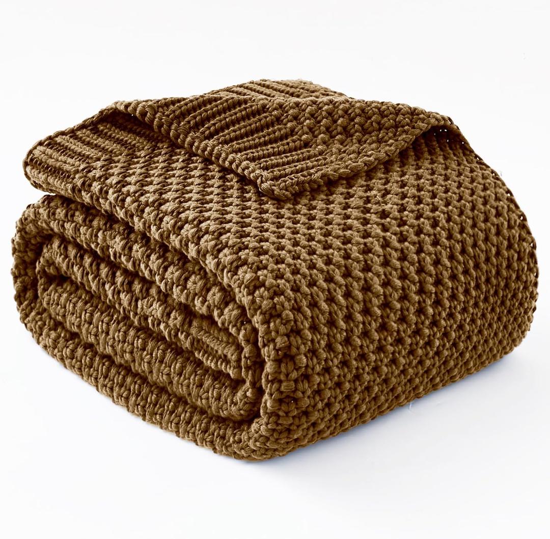 Topcee Knitted Weighted Blanket - 60"x80" 20lbs Queen Size Cooling Chunky Knit Heavy Blanket for Adults Cable Yarn Knit Decorative No Beads Soft Cozy and Cooling Weighted Throw Machine Washable