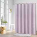 Craidlela Lavender Extra Long Shower Curtain, Modern Minimalist Shower Curtain for Bathroom, Boho Tufted Striped Leaf Textured with 12 Hooks, Machine Washable, 72 x 84 inch
