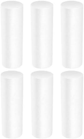 ABOOFAN Foam Cylinders for Crafts 6 Pcs White Foam Cylinders Shape Craft Foam Sticks Modeling DIY Crafts Polystyrene Cylinder Painting Cylinders Christmas Ornament 12.5cm*3.5cm