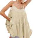 Gacaky Women's Summer Mini Dress Casual Loose Sleeveless Adjustable Straps Swing Mini Dress, Size XL