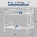 DUMOS Metal Bunk Bed Twin Over Twin with Ladder and High Guardrail, 400LBS, 13.1"Twin