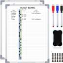 Lincia in and Out Magnetic Dry-Erase Board 24" x 18" Aluminum Framed White Board with Lines 33 Names with Magnetic Dry-Erase Marker, Eraser, and 35 Magnets Wall-Mounted for Office Employee
