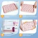 2 x WIBIMEN Ice Cube Tray with Lid and Bin - Round Ice Trays for Freezer with Lid - Ice Cube Trays for Freezer with Ice Container (1"-2PACK Pink)