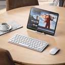 OMOTON Upgraded Rechargeable Bluetooth Keyboard for iPad, with Adjustable Stand Holder and 2 Key Stickers, Compact Portable Wireless Keyboard for iPad 11th A16, 10th, Pro, Air, Mini
