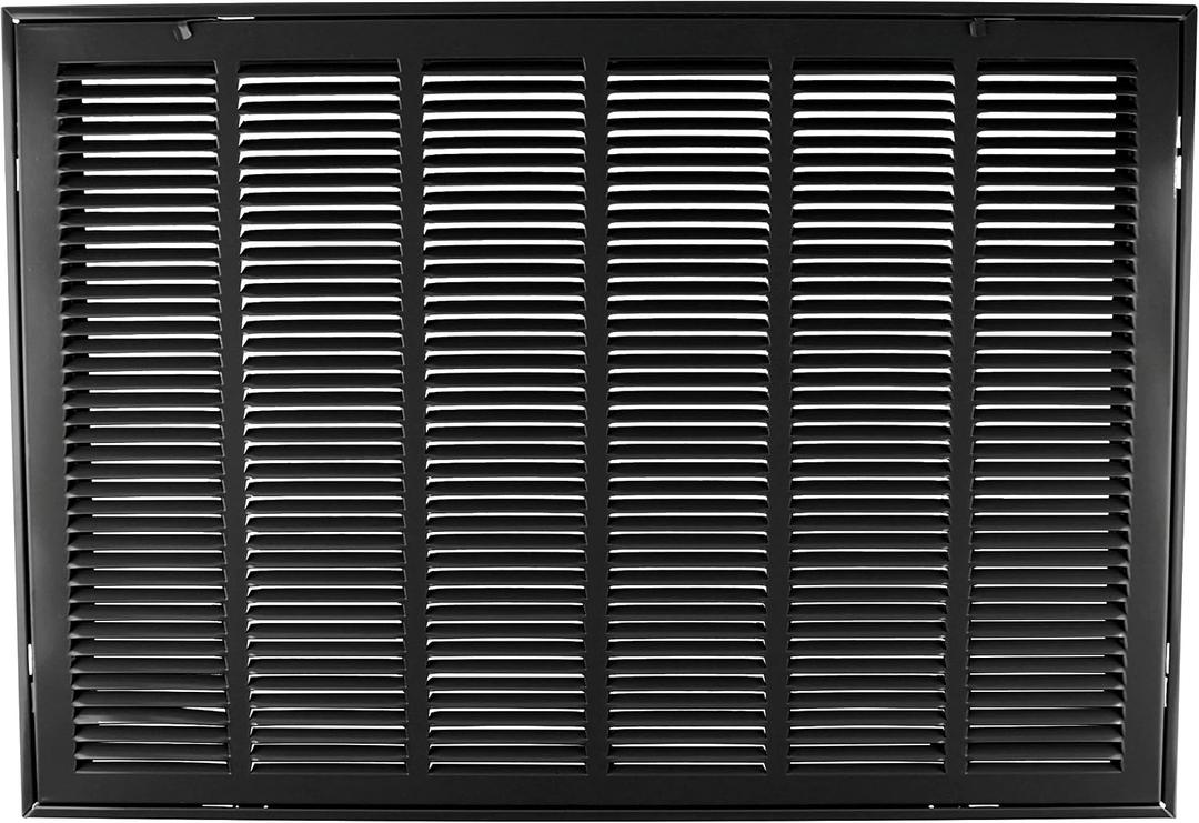 HVAC Premium 30" X 18" Steel Return Air Filter Grille for 1" Filter - Removable Face/Door - HVAC Duct Cover - Flat Stamped Face - Black [Outer Dimensions: 32 5/8" X 20 5/8"]