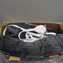 Electric Throw Heated Blanket, Waffle Weave Electric Blanket, Rapid Heating, LCD Controller, 6 Temperature Settings, 4-Hour Auto Shut-Off, ETL Certified, Machine Washable, 50“ × 60”, Dark Gray