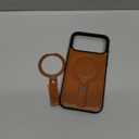 for iPhone 17 Pro Max Leather Case with Stand, Anti-Slip Grip Ring, Fits for MagSafe (Brown, iPhone 17 Pro Max)