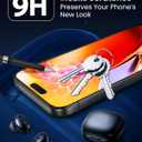 2 x Mkeke for iPhone 16 / iPhone 15 Screen Protector 3 Pack, [9H+ Hardness] [Military-Grade Drop Protection] [Sensitive Touch] [Easy Installation] [HD Clear] Full Edge Coverage Tempered Glass