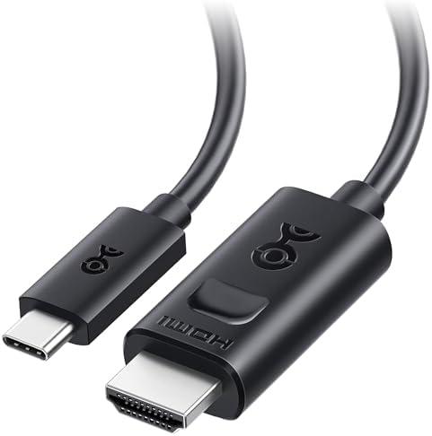 Cable Matters Unidirectional USB C to HDMI 2.1 Cable - 6ft, Support 4K@240Hz and 8K@60Hz, HDR - Thunderbolt 4, Thunderbolt 5, USB 4 Compatible with MacBook Pro, XPS, ThinkPad - Max 4K 60Hz on macOS