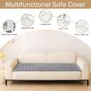 hyha Couch Covers for Dogs Washable, Non Slip Plush Dog Sofa Protectors, Fuzzy Pet Couch Covers for 3 Cushion Sofa Pet Friendly (Grey, 27.6" x 70.9")