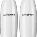 SodaStream Sparkling Water Machines Bottles 1 Twin Pack, 2 x 1 Litre, Black