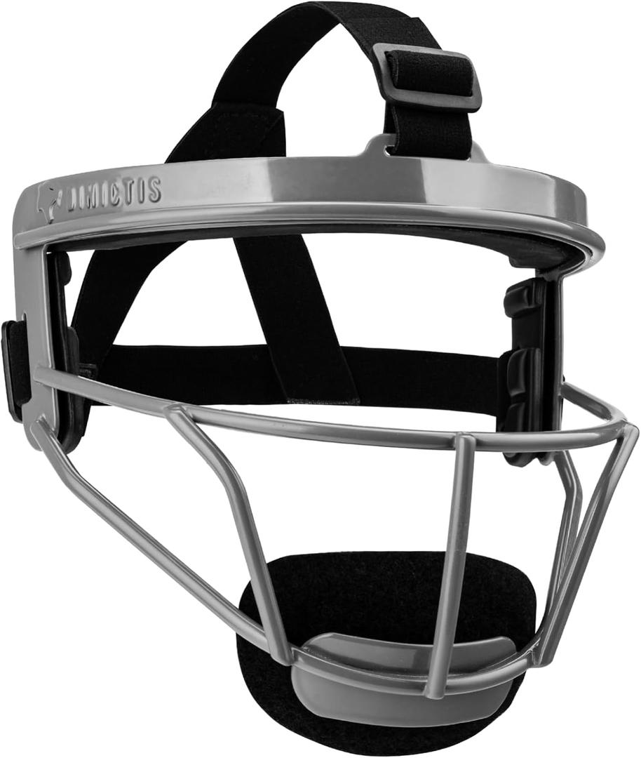 Dinictis Softball Face Mask, Lightweight, Comfortable, with Wide Field Vision, Durable and Safe Face Guards, Premium Protective Softball Fielder's Mask (Grey)