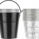 15-Pack Liners & Replacement Traeger HDW152 Drip Grease Bucket for Traeger 20/22/34, Pit Boss, etc Pellets Smoke (Black 15)