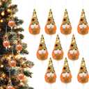 12 Pcs Friendsgiving Ornaments Gnomes Plush Friendsgiving Hanging Gnomes with Pumpkin Holding Cards for Thanksgiving Tree Decorations Holiday Party Supply