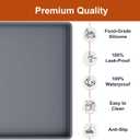 19" x 19" Extra Thick Silicone Mat Waterproof with Raised Edge, Gray