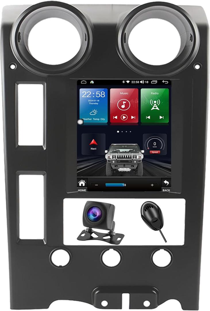 8-core RAM 4G+ROM 64G for Hummer H2 2004-2009 9.7-Inch Tesla Style IPS Touchscreen with Android Auto Car Play Car Stereo Radio 4G WiFi GPS Navigation DSP in Dash Headunit Multimedia Player