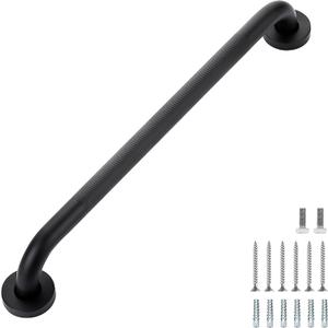 Grab Bars for Shower, 16 Inch Shower Handle, 1 Pack, Polished Nickel Grab Bars for Bathroom, Stainless Steel, Anti-Slip Textured Grip, 1-Inch Diameter, Wall-Mounted Safety Support for Seniors