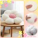 Beeveer 10 Pcs Cute Flower Pillow 15.75 Inch Flower Plush Throw Pillow Aesthetic Decorative Seating Cushion for Spring Back to School First Day of School Sofa Couch Bed Decor(Monochrome,White)