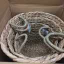 Deco 79 Seagrass Handmade Decorative and Functional Storage Basket Woven Basket Organizer with Handles, Set of 3 Basket for Storage 21", 18", 16"H, Brown