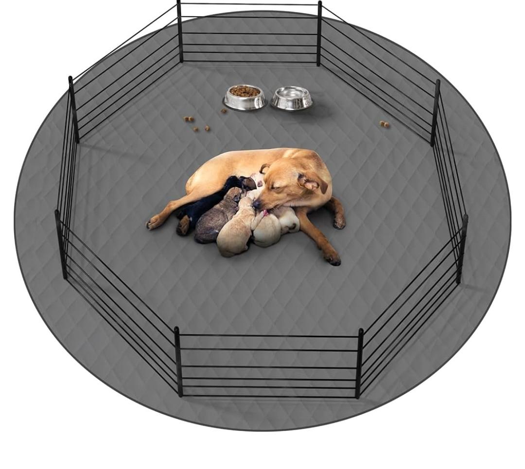 Washable Reusable Dog Pee Pads, 65" Round Absorbent & Waterproof Puppy Training Pad for Crate, Playpen & Carpet, Large Potty Pads for Dogs, Cats & Small Pets