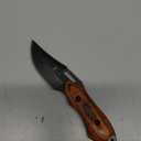 Elk Ridge - Outdoors Fixed Blade Knife - 6-in Overall, 3-in Black Stainless Steel Blade, Wood Handle, 1680D Nylon Sheath - Hunting, Camping, Survival (Wood) (Brown)