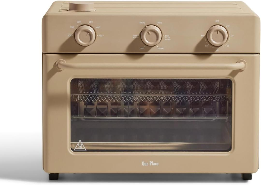 Our Place Large Wonder Oven | 6-in-1 Stainless Steel Air Fryer Toaster Oven Combo with Basket, Rack, Pan & Tray | 3-Rack, 32 QT, Large Capacity - Toast, Roast, Bake, Reheat, Broil & Steam | Steam, 31.7 Quarts