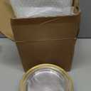 BESTVIP 100PCS 7 Inch Clear Plastic Dessert Plates, Small Disposable Salad Plate with Gold Rim, Heavy Duty Plastic Small Cakes Plates for Party, Wedding and Birthday, Events