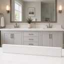 COUKIU Bathroom Vanity Sink Backsplash/ Sidesplash (White Engineered Marble, 4" x 60")
