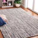 83"x 60" Rectangular Rug, Grey and brown Streak pattern