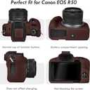 Rieibi EOSR50 EOS R50 Case, Soft Silicone Protective Case for Canon EOS R50 EOSR50 Vlogging Camera, Lightweight EOS R50 Camera Case Grip Cover Body Skin - Coffee