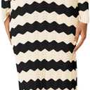 Saodimallsu Womens Crochet Summer Maxi Dress Striped Sexy Cut Out V Neck Long Sleeve Knit Cover Up Beach Dresses (S)