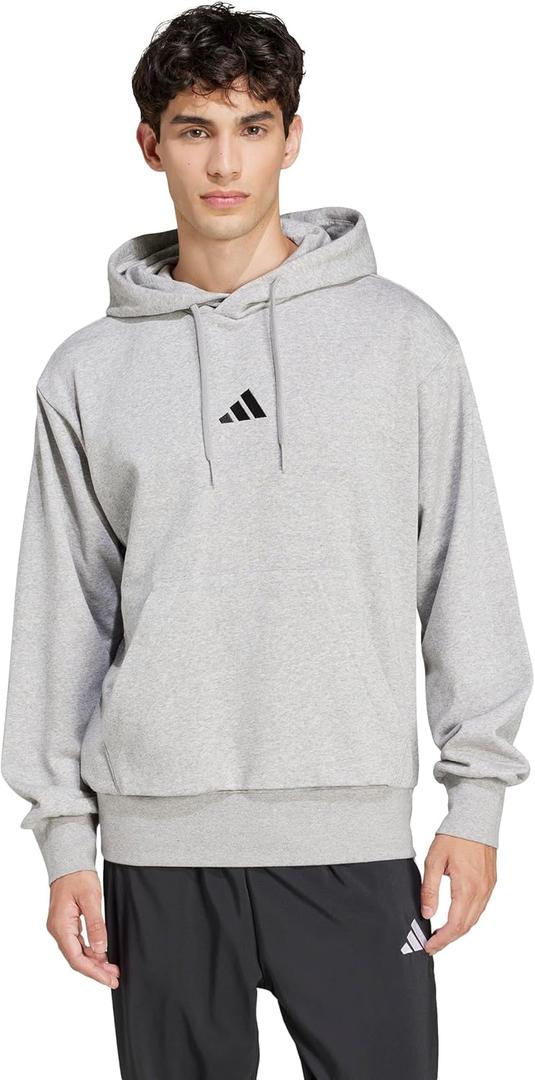 adidas mens Essentials Feelcozy Fleece Hoodie (Medium Tall, Grey)