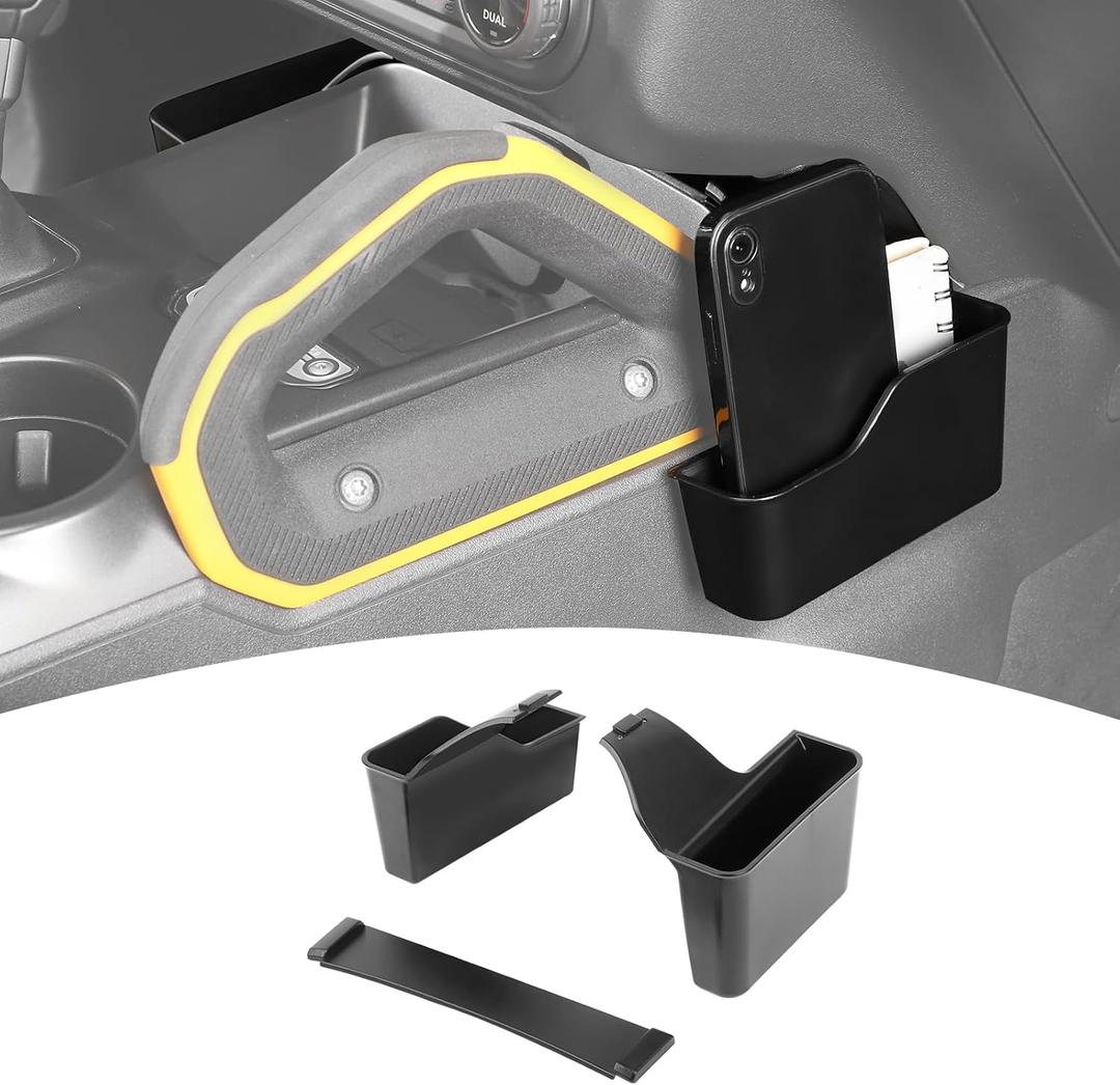 for Bronco Center Console Shifter Storage Box Tray Compatible with Ford Bronco 2021 2022 2023 2024 Black Interior Accessories