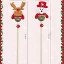 2 x Joytale 2 Pack Christmas Catnip Toys with Bell, Interactive Holiday Cat Wands Set, Catnip Toys for Indoor Cats Kittens for Chew and Relief, Snowman & Reindeer Design