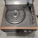 9-in-1 Bluetooth Record Player with Speakers, 3-Speed Turntable, AM/FM Radio, CD & Cassette Player, USB/SD Playback, Remote Control, Vintage Vinyl Player for Home (Dark Brown-2)