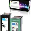 Refilled Ink Cartridge Replacement for HP 96 and HP 97 for Officejet 7310 7210 Deskjet 9800 6988 6980 PhotoSmart 8050 (1 Black 1 Color)