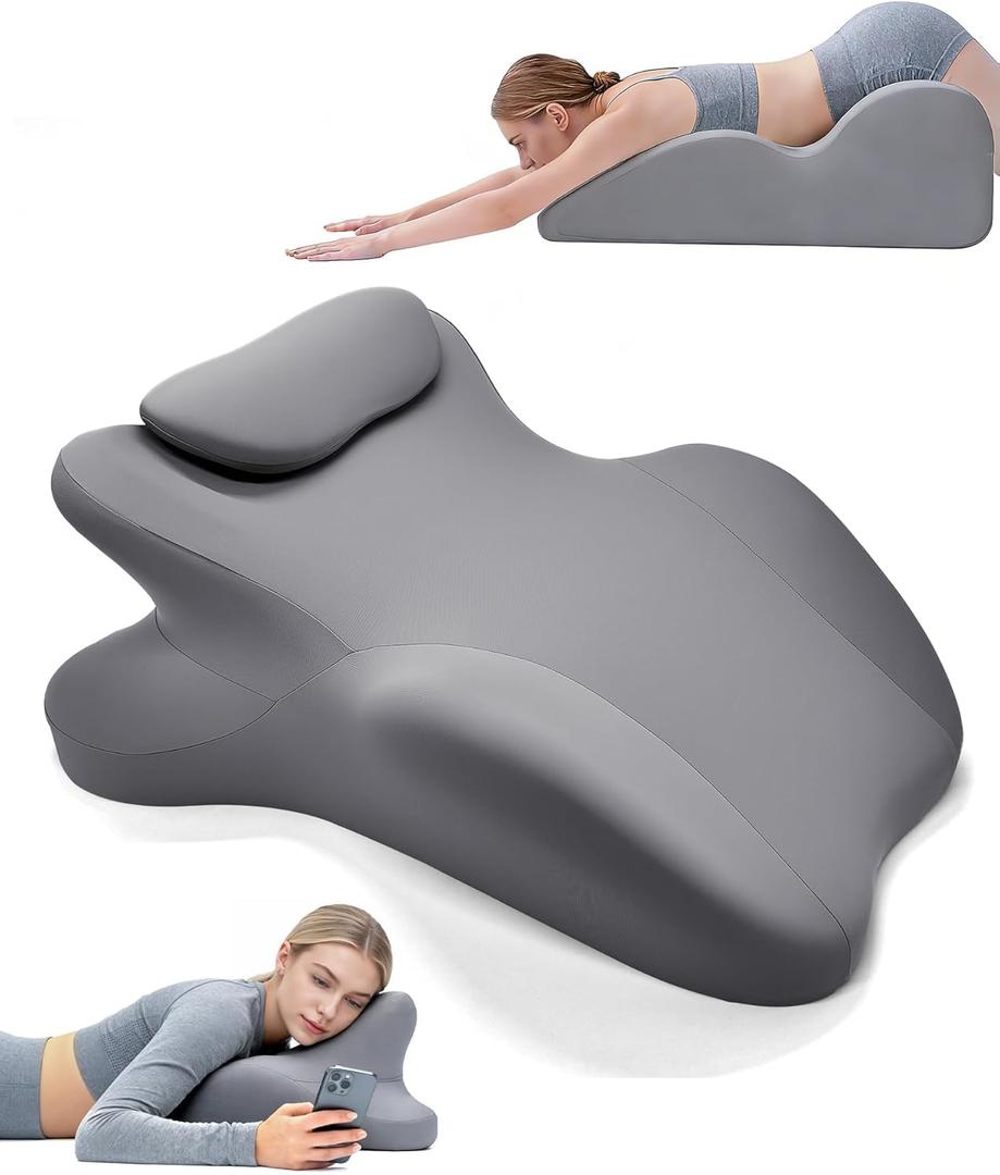 Memory Foam Wedge Pillow for Couples Intimacy, 27 Degree Ergonomic Sex Position Pillow Cushion Sweet Spot Pillow for Bed, Back Support, Ideal for Waist, Neck, and Multi-Position Comfort - Gray