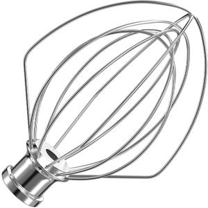 KN256 Stainless Steel 6-Wire Whip Attachment for KitchenAid Bowl-Lift Mixer 6 Quart Bowl, Stainless Steel Whisk Replacement for Kitchen Aid Mixer, Dishwasher Safe, Egg Heavy Cream Beater.