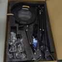 Ultra Long 3-Section Swing Arm 12X 30X Magnifying Glass with Light and Stand, 4-Way Metal Clamp Lighted Magnifier Lamp, 5 Color Modes LED Magnifying Lamp for Workbench Hobby12X/30X 35.2in Clamp