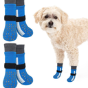 SCENEREAL Anti Slip Dog Socks for Hot Pavement to Prevent Licking Paws, High Top Sporty Style Reflective Dog Grip Socks for Hardwood Floors, Dog Shoes Booties&Paw Protector, Size L Pack of 2