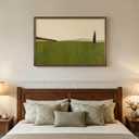Vintage Framed Green Abstract Landscape Wall Art, Modern Sage Green Canvas Paintings Artwork for Walls, Rustic Tree Nature Pictures for Living Room Bedroom Dining Room Office Wall Decor, 24x36 In
