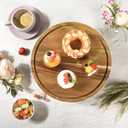 Acacia Wood Cake Stand with Lid, 12in Cake Stand with Acrylic Dome, 2-In-1 Cake Display Stand for Charcuterie Board, Chips & Dips, Fruit Platter, Wedding, Birthday, Parties