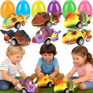 Grenfield Pull Back Monster Dinosaur Truck Toys Bulk, Large Easter Egg Fillers, Basket Stuffers for Kids Easter Egg Stuffers, Classroom Prizes, for Easter Egg Hunts, Party Favors, Kids, School