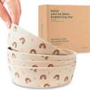 Nook Theory 4 Pack Bamboo Bowls - Alternative to Plastic Bowl, 18 Oz Reusable, Shatterproof Dinnerbowl, Dishwasher Safe - Not Microwavable Bamboo Dishes (Rainbow)