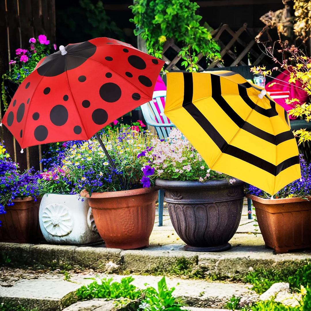 Plant Umbrellas for Outdoor Plants 23.6 Inch Garden Shade Cover Sun Protection Umbrella Space Saving Garden Umbrella Shade Canopy for Potted Plants Bed Flower Pot