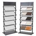 Teenyyou 5-Tier Metal Floor Porcelain Display Stand Rack 26.4'' x 13.8'' x 59.1'' Ceramic Tiles Display Shelf, Marble Slab Rack, Ceramic Sample Holder for Craft Exhibition Halls Shows