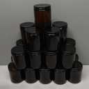 24 Pack, 8 OZ Thick Amber Candle Jars for Making Candle - Round Glass Jars with Lids - Empty Food Storage Containers, Canning/Mason Jar For Spice, Powder, Liquid, Sample - Leakproof & Food Grade